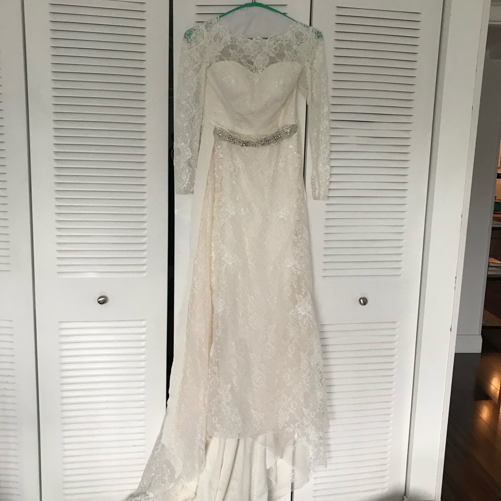 Lace long sleeve wedding dress. Never altered. - Picture 2 of 8